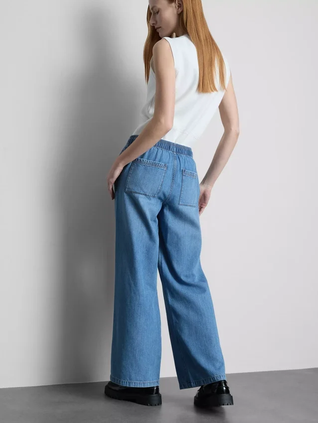 Pantalones de chándal de mezclilla de pierna recta