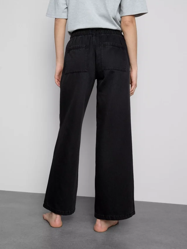 Pantalones de chándal de mezclilla de pierna recta