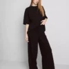 Pantalones de chándal de pierna ancha con alto contenido de algodón