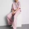 Pantalones de chándal de pierna ancha con alto contenido de algodón