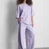 Pantalones de chándal de pierna ancha con alto contenido de algodón