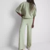 Pantalones de chándal de pierna ancha con alto contenido de algodón