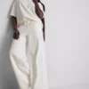 Pantalones de chándal de pierna ancha con alto contenido de algodón