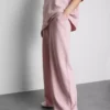 Pantalones de chándal de pierna ancha con alto contenido de algodón
