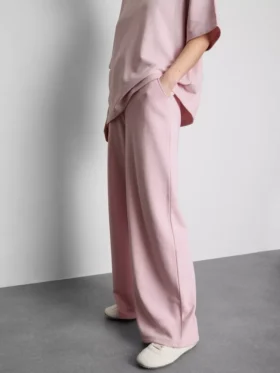 Pantalones de chándal de pierna ancha con alto contenido de algodón