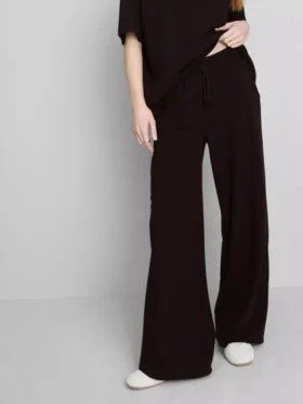 Pantalones de chándal de pierna ancha con alto contenido de algodón
