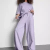 Pantalones de chándal de pierna ancha con alto contenido de algodón