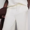 Pantalones de chándal de pierna ancha con alto contenido de algodón