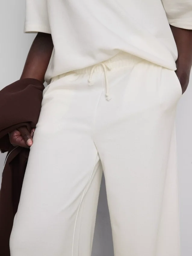 Pantalones de chándal de pierna ancha con alto contenido de algodón