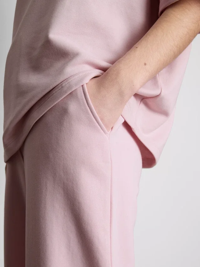Pantalones de chándal de pierna ancha con alto contenido de algodón