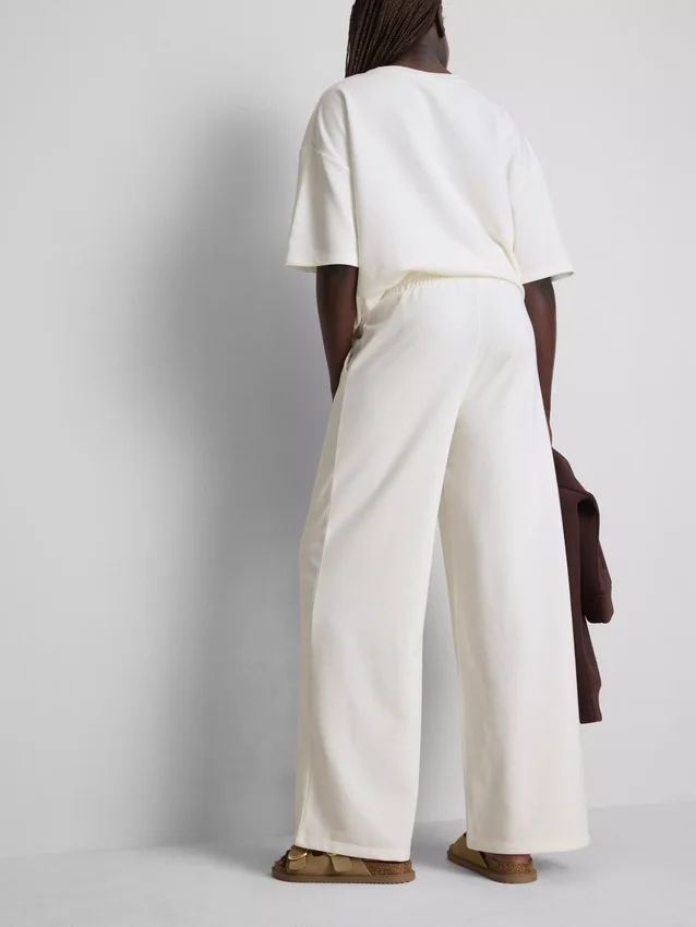 Pantalones de chándal de pierna ancha con alto contenido de algodón