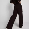 Pantalones de chándal de pierna ancha con alto contenido de algodón