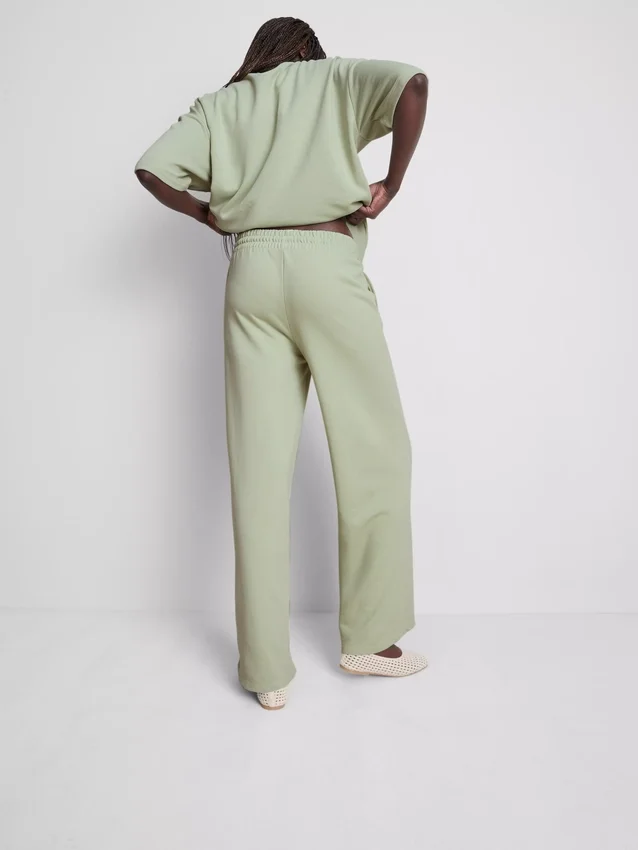 Pantalones de chándal de pierna ancha con alto contenido de algodón