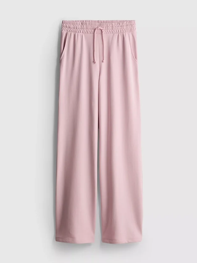 Pantalones de chándal de pierna ancha con alto contenido de algodón
