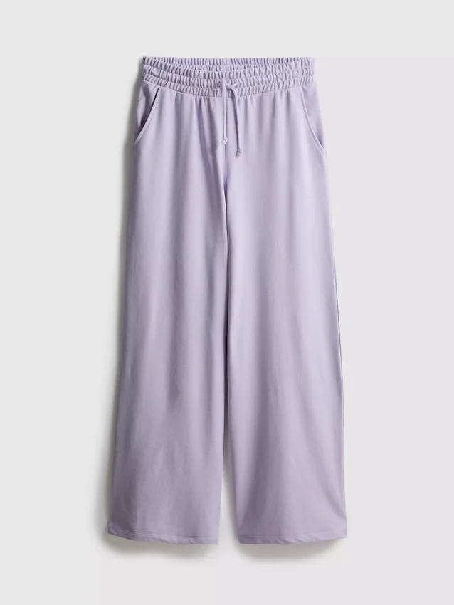 Pantalones de chándal de pierna ancha con alto contenido de algodón