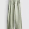 Pantalones de chándal de pierna ancha con alto contenido de algodón