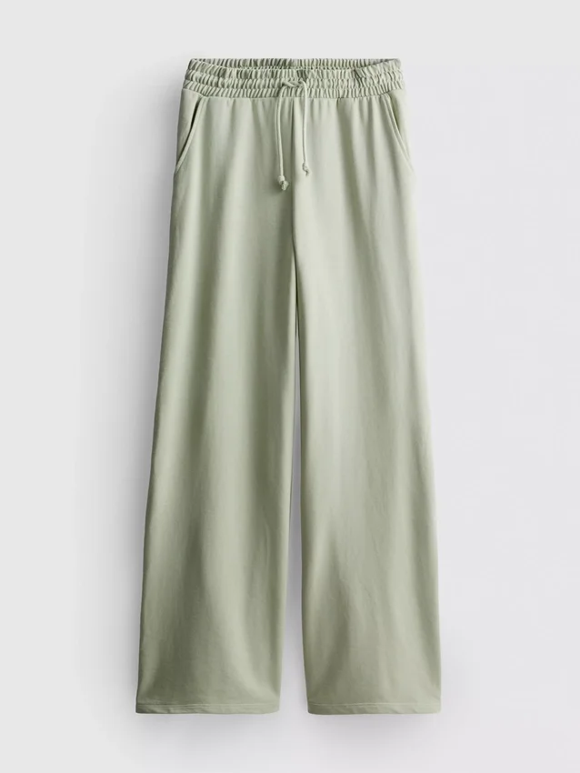 Pantalones de chándal de pierna ancha con alto contenido de algodón