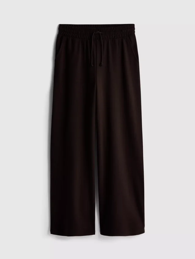 Pantalones de chándal de pierna ancha con alto contenido de algodón