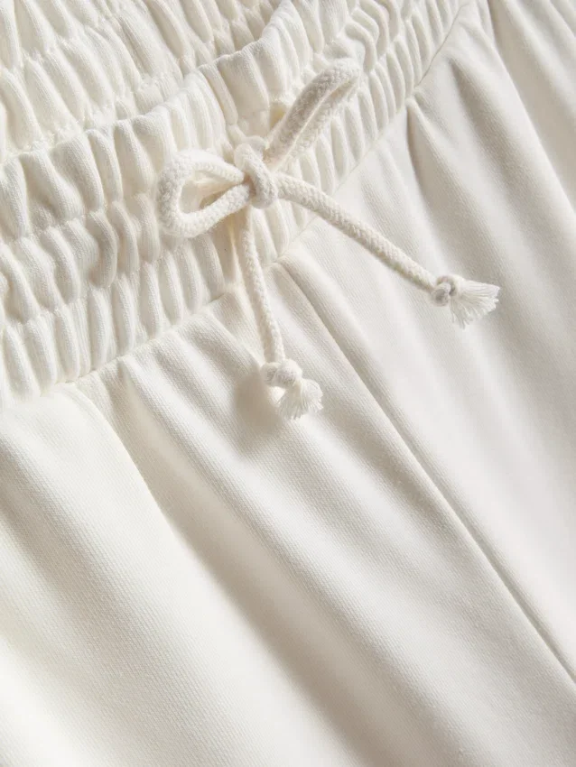 Pantalones de chándal de pierna ancha con alto contenido de algodón