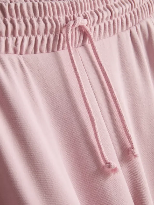 Pantalones de chándal de pierna ancha con alto contenido de algodón
