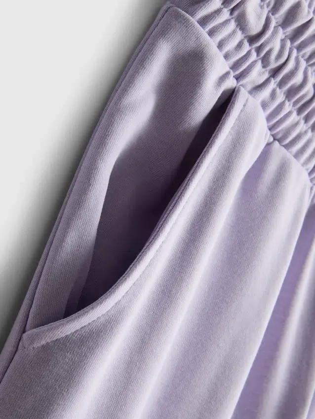 Pantalones de chándal de pierna ancha con alto contenido de algodón