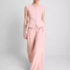 Pantalones de chándal de pierna ancha de mezcla de algodón