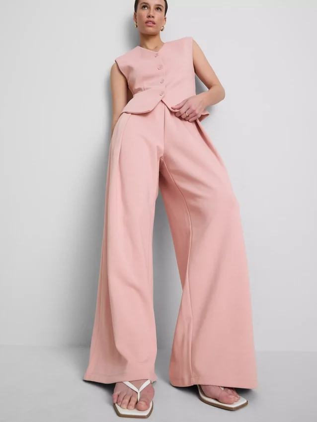 Pantalones de chándal de pierna ancha de mezcla de algodón