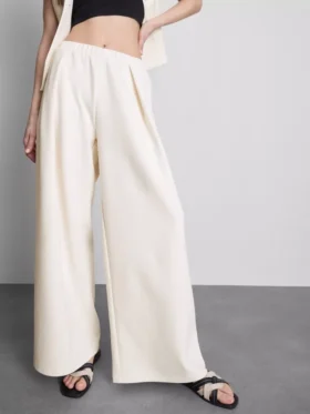 Pantalones de chándal de pierna ancha de mezcla de algodón