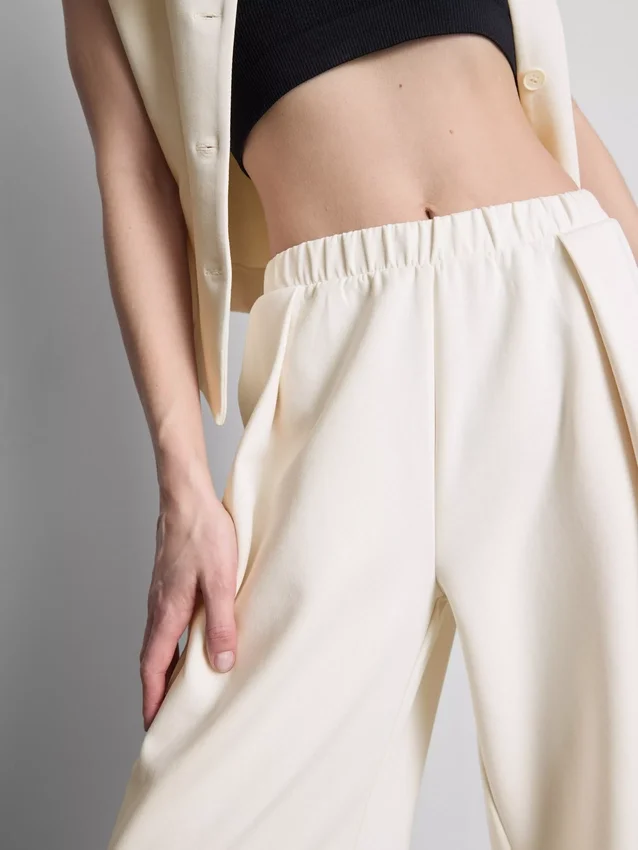 Pantalones de chándal de pierna ancha de mezcla de algodón