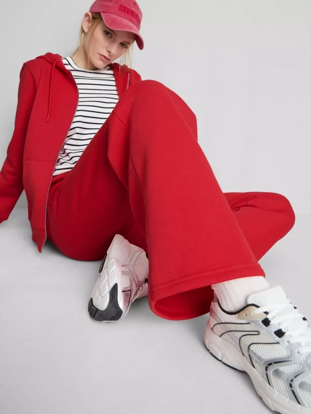 Pantalones de chándal de pierna recta de mezcla de algodón