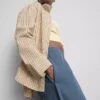 Pantalones de chándal plisados de pierna ancha con alto contenido de algodón