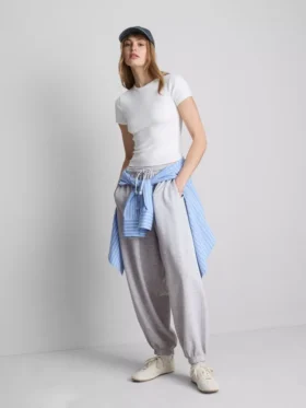 Pantalones de chándal tipo harén con alto contenido de algodón