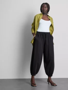 Pantalones de chándal tipo harén con alto contenido de algodón