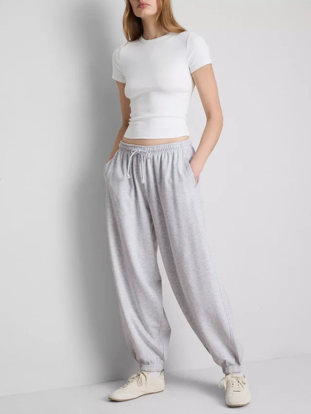Pantalones de chándal tipo harén con alto contenido de algodón