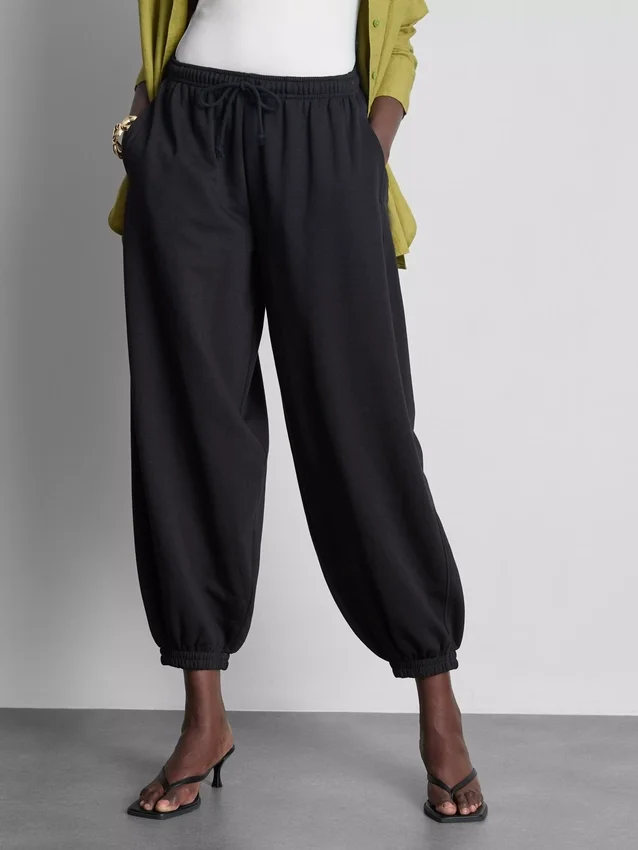 Pantalones de chándal tipo harén con alto contenido de algodón