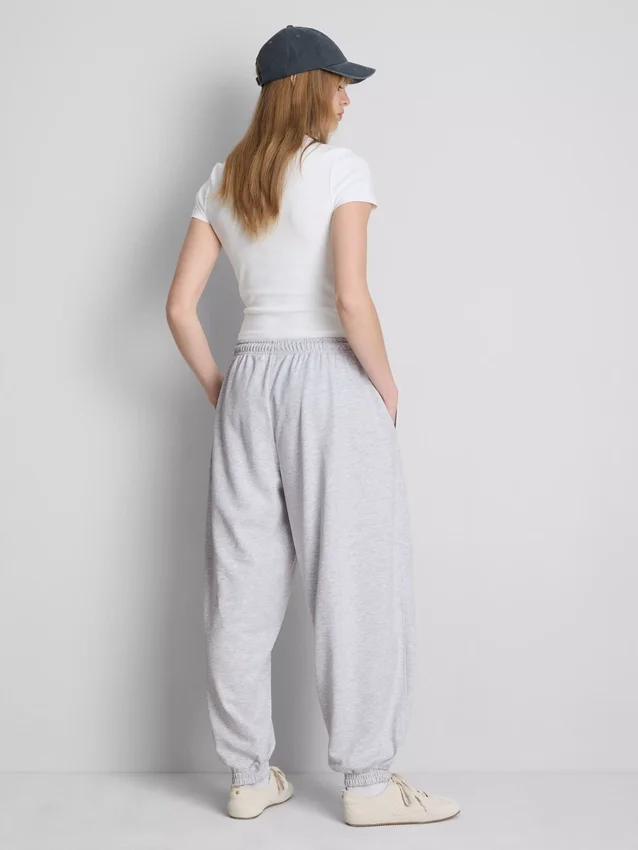 Pantalones de chándal tipo harén con alto contenido de algodón