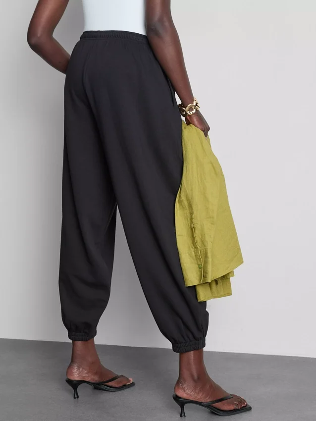 Pantalones de chándal tipo harén con alto contenido de algodón