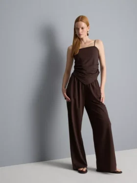 Pantalones de jersey de pierna ancha