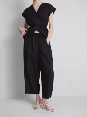 Pantalones de lino de pierna ancha de The Edit