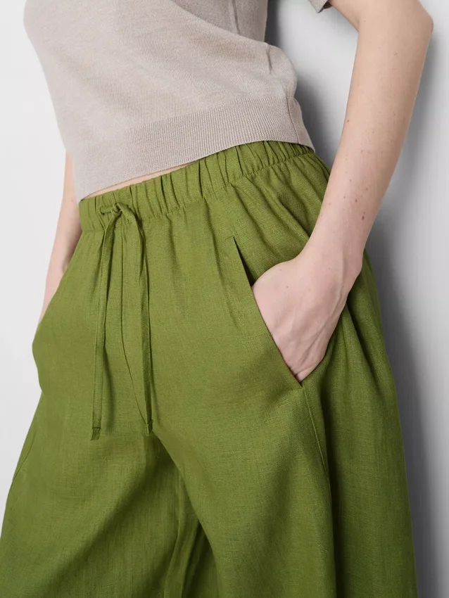 Pantalones de lino de pierna ancha de The Edit