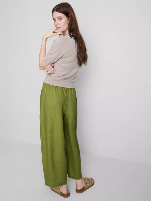 Pantalones de lino de pierna ancha de The Edit
