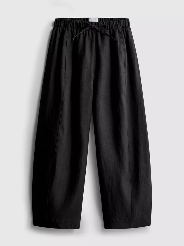 Pantalones de lino de pierna ancha de The Edit