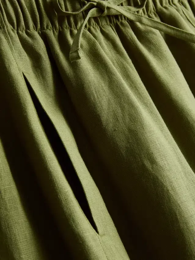 Pantalones de lino de pierna ancha de The Edit