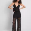 Pantalones de malla con cuentas y pierna ancha de Paula Echevarría