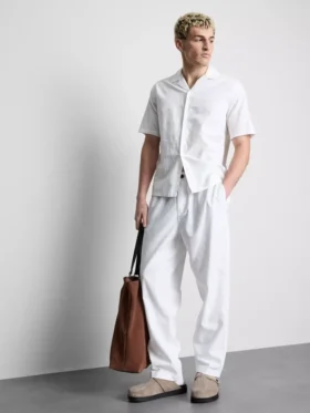 Pantalones de mezcla de lino