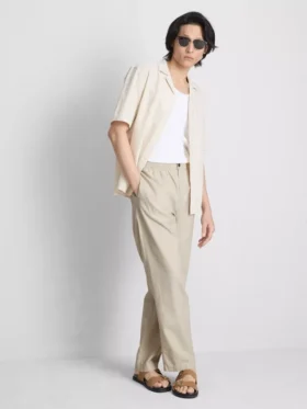 Pantalones de mezcla de lino