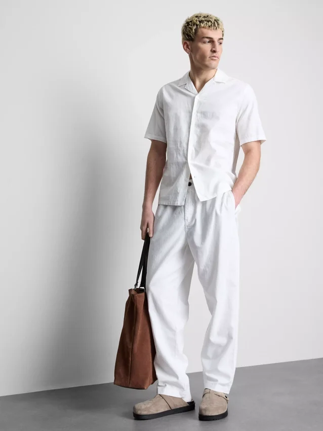 Pantalones de mezcla de lino