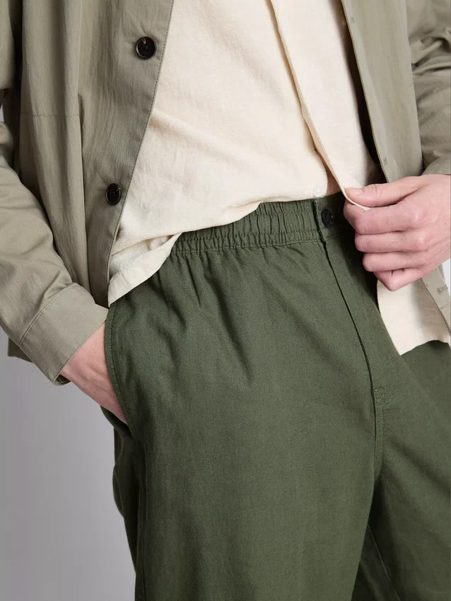 Pantalones de mezcla de lino