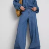 Pantalones de mezclilla de corte ancho con alto contenido de algodón de Paula Echevarría