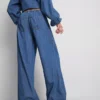 Pantalones de mezclilla de corte ancho con alto contenido de algodón de Paula Echevarría